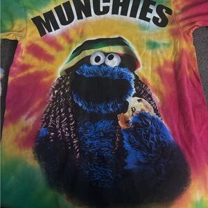 Sesame Street Tie-Dye Munchies Shirt - Blue and Multicolor